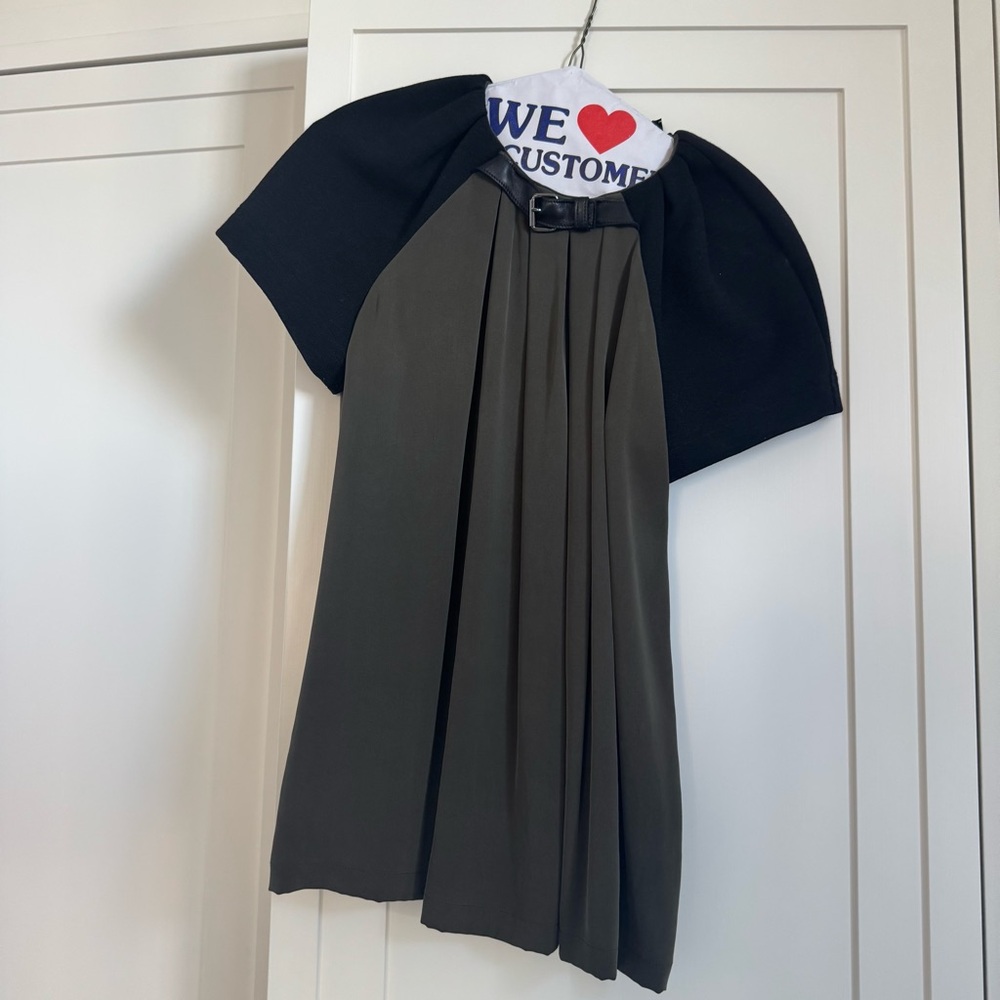 Longchamp Black and Olive Blouse